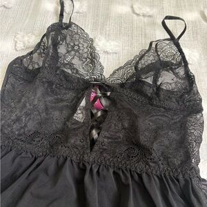 Adore Me Black Lace Chemise Size M